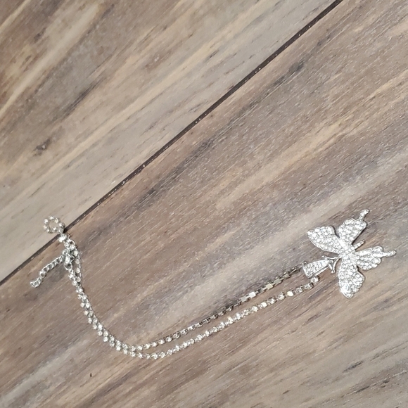 New Butterfly Pendant Necklace Rhinestone Chain Crystal - Picture 4 of 8